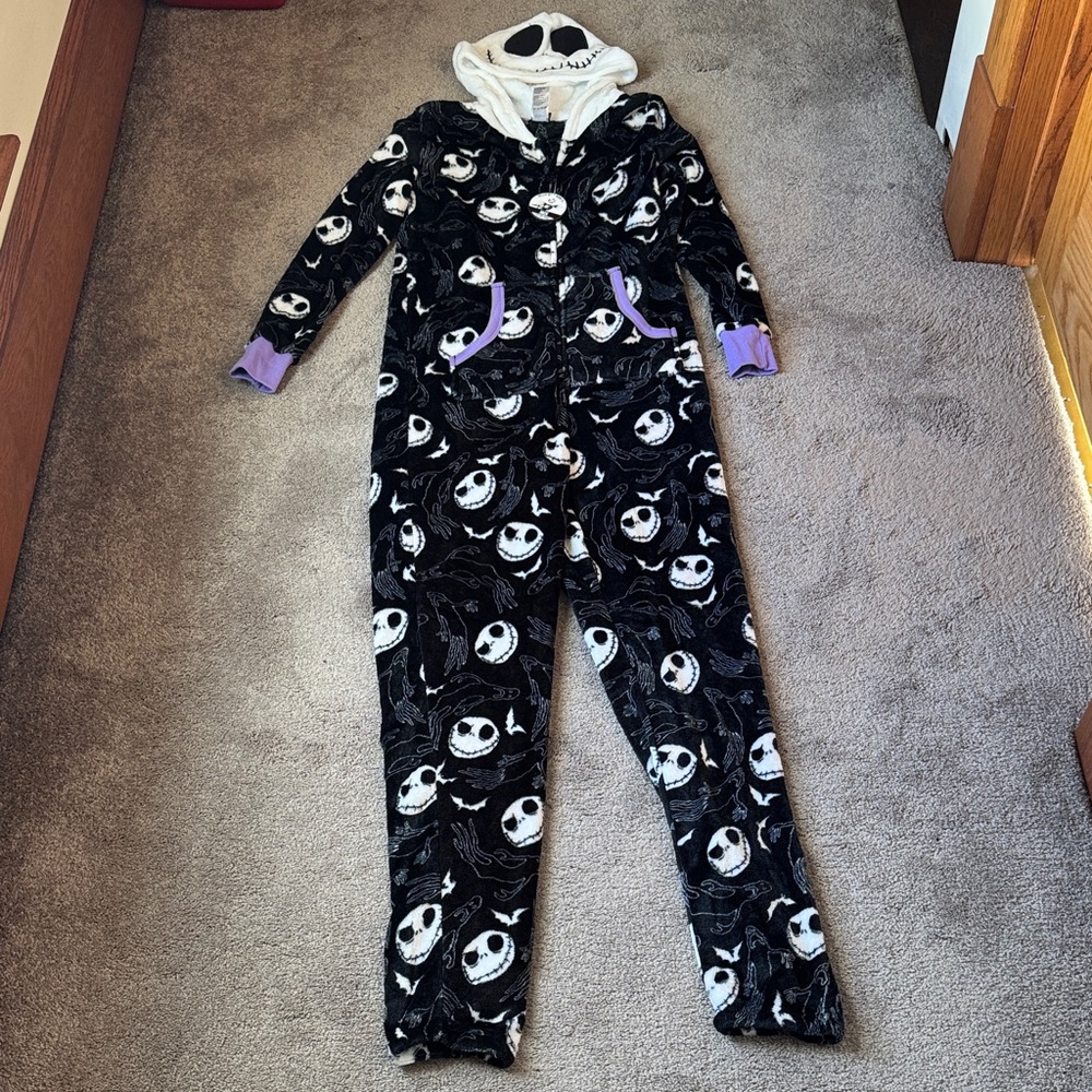 Disney The Burton’s Nightmare Before Christmas Jack Fleece Bodysuit SIZE XS